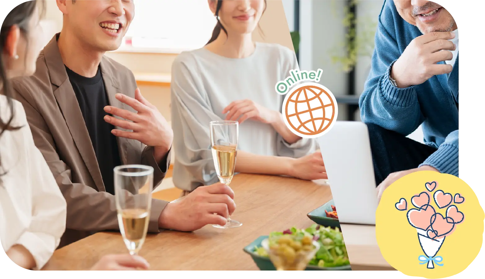 笑顔でミーティングの写真